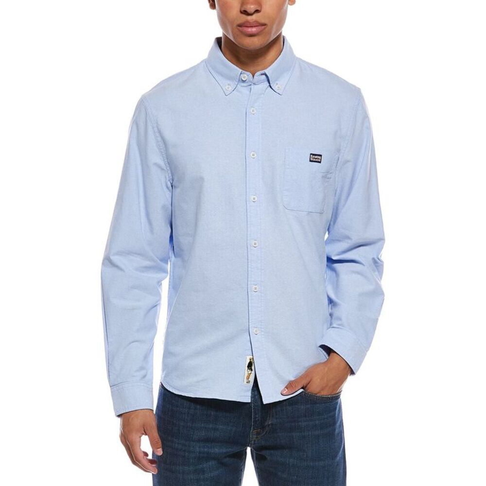 Rowing Blazers Mens Classic Solid Oxford Shirt, Blue